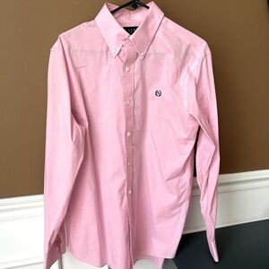 Lauren Ralph Lauren Pink Collared Button Down Shirt Size 16 34/35 Slim Fit